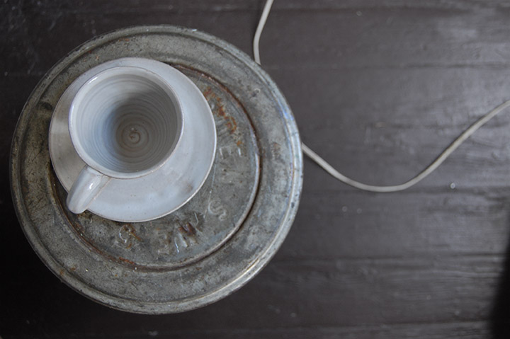 One to Watch- Brooklyn Based Potter Helen Levi Grey Ceramic Tea Cup and Saucer | DeSmitten