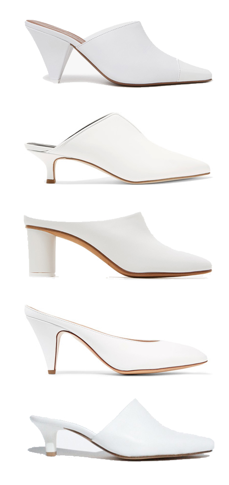 Sample Slim Lace Up Mules White main image 0
